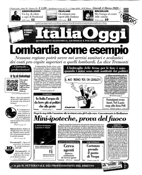 Italia oggi : quotidiano di economia finanza e politica